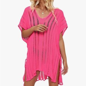 FREE ADD-ON Pink crochet coverup